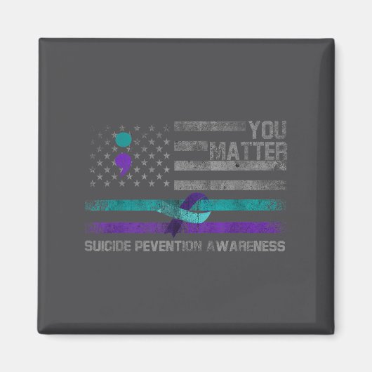 Aimant You American Flag Suicide Prevention Awareness  (Devant)