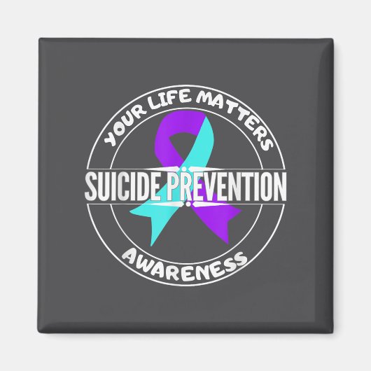 Aimant You Life S Suicide Prevention Awareness Teal Purpl (Devant)