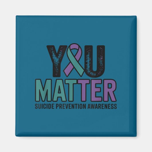 Aimant You Suicide Prevention Awareness Ribbon  (Devant)