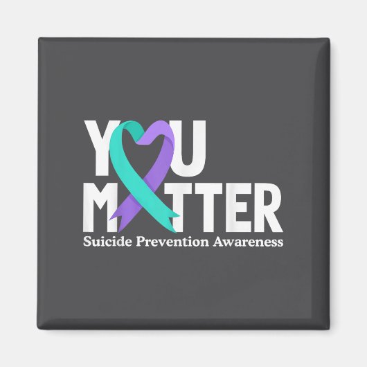 Aimant You Suicide Prevention Awareness Teal &amp; Purple (Devant)
