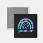 Aimant You Suicide Prevention Awareness Teal Purple Rainb (Recto/Verso)