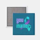 Aimant You Suicide Prevention Awareness Teal Purple Rainb (Recto/Verso)