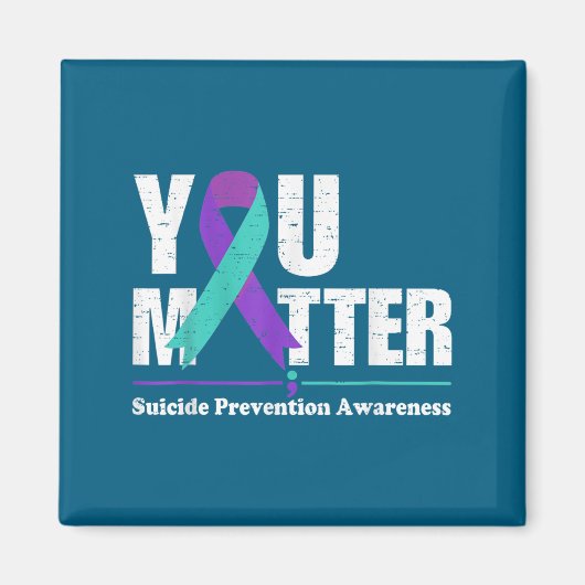 Aimant You Suicide Prevention Awareness Teal Purple Ribbo (Devant)
