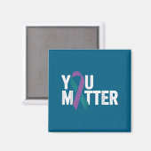 Aimant You - Suicide Prevention Teal Purple Awareness Rib (Recto/Verso)