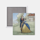 Aimant Young George et Martha Washington à Mount Vernon (Recto/Verso)