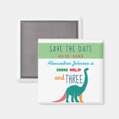 Aimant Young Wild and Three Dinosaur Green Save the Date (Recto/Verso)