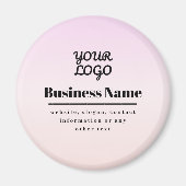 Aimant Your Logo & Text | Pink & Peach Ombre (Devant)