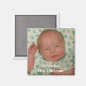 Aimant Your Photo Personalized Baby First Christmas (Recto/Verso)