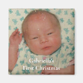 Aimant Your Photo Personalized Baby First Christmas (Devant)