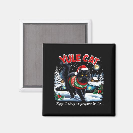 Aimant Yule Cat Keep It Cozy Funny Christmas Quote  (Recto/Verso)