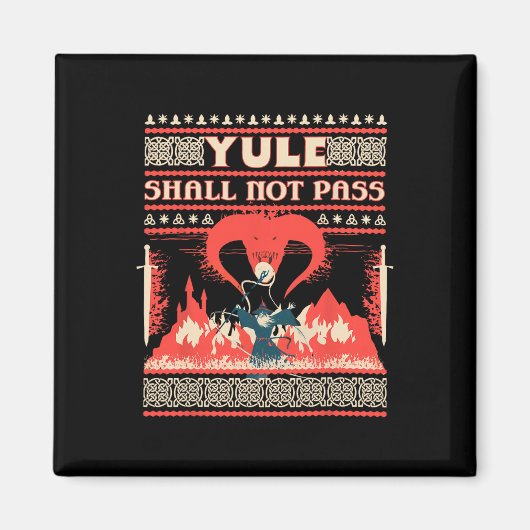 Aimant Yule Shall Not P Fantasy Wizard Holiday Pun Funny (Devant)