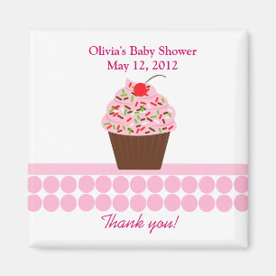 Aimant YUMMY CUPCAKES Baby shower Favoriser l'aimant