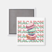 Aimant Yummy Pastel Macaron Cookies avec Vibe Vintage (Recto/Verso)