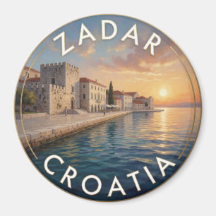 Aimant Zadar Croatie Coucher de soleil sur le front de me