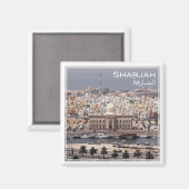 Aimant zAE021 SHARJA centre ville, EAU, Moyen-Orient, (Recto/Verso)