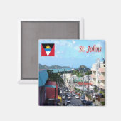 Aimant zAG005 SAINT JOHN, Antigua-et-Barbuda, réfrigérate (Recto/Verso)