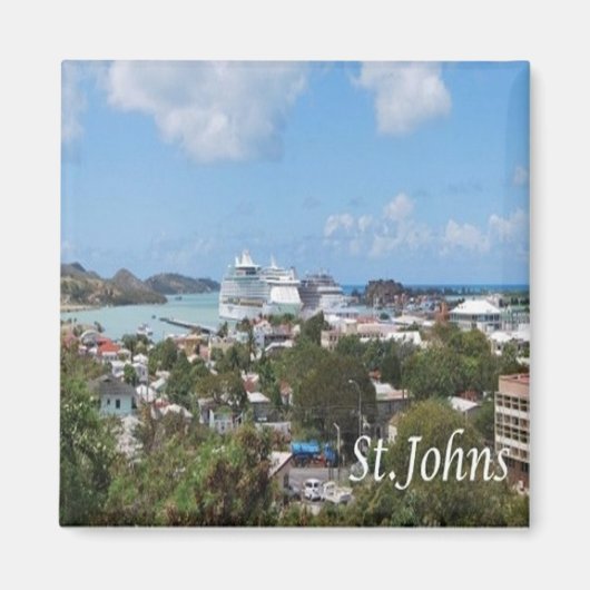 Aimant zAG006 SAINT JOHN, Antigua-et-Barbuda, réfrigérate (Devant)