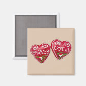 Aimant Zagreb, Croatie : Licitar En Forme De Coeur (Recto/Verso)