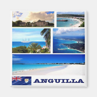 Aimant zAI003 ANGUILLA, Mosaïque, Amérique, Réfrigérateur