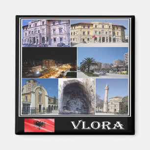 Aimant zAL004 VLORE Albanie, Mosaïque, Réfrigérateur