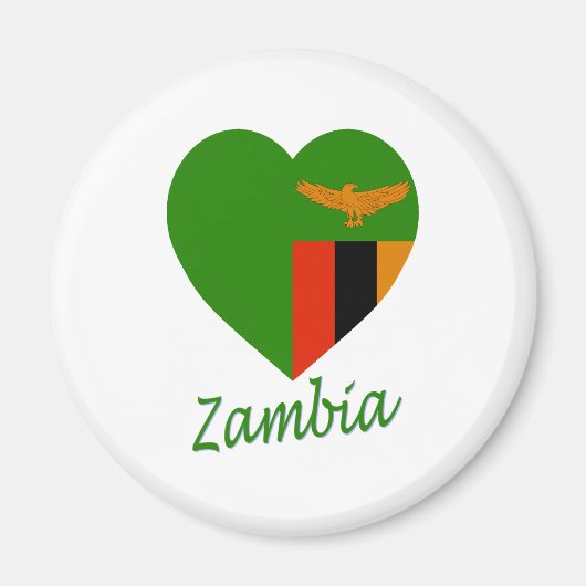 Aimant Zambie - Coeur du drapeau (Devant)