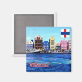 Aimant zAN005 WILLEMSTAD, Antilles Pays-Bas, Réfrigérateu (Recto/Verso)