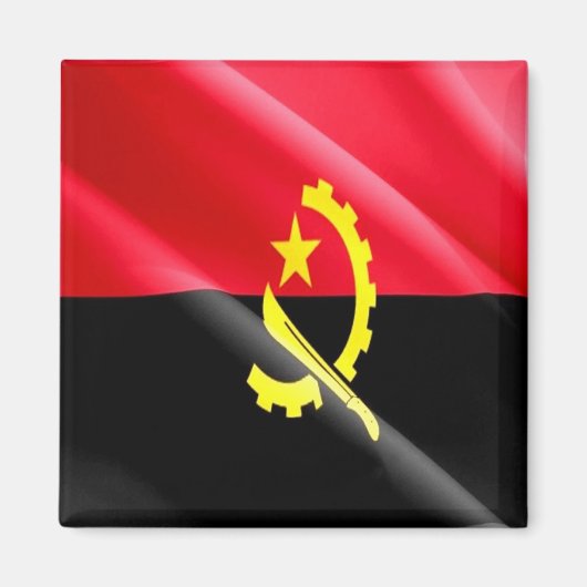 Aimant zAO002 ANGOLA WAVING FLAG, Afrique, Frigo (Devant)