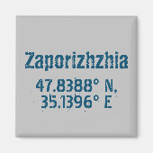 Aimant Zaporizhzhia Latitude & Longitude désistée (Devant)