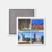 Aimant zAR005 BUENOS AIRES, Mosaic, Argentine, Frigo (Recto/Verso)