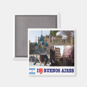 Aimant zAR040 BUENOS AIRES I Love, Mosaic, Frigo (Recto/Verso)