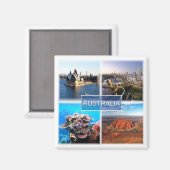 Aimant zAU015 AUSTRALIE, Mosaïque, Océanie, Frigo (Recto/Verso)