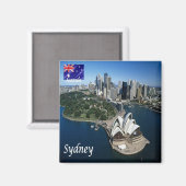 Aimant zAU026 SYDNEY Australie, opéra, réfrigérateur (Recto/Verso)