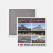 Aimant zAU038 MELBOURNE I Love, Australie, Océanie, Fridg (Recto/Verso)