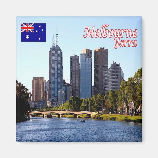 Aimant zAU041 MELBOURNE, RIVER YARRA, Australie, Fridge (Devant)