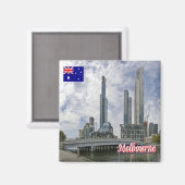 Aimant zAU042 MELBOURNE, pont Queens, Australie, réfrigér (Recto/Verso)