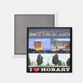 Aimant zAU097 HOBART I Love, Mosaic, Australia, Fridge (Recto/Verso)