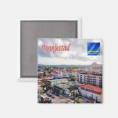 Aimant zAW005 ORANJESTAD, Panorama, Aruba, Frigo (Recto/Verso)