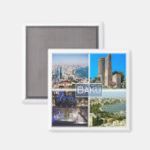Aimant zAZ004 BAKU, Azerbaïdjan, Asie, Frigo (Recto/Verso)