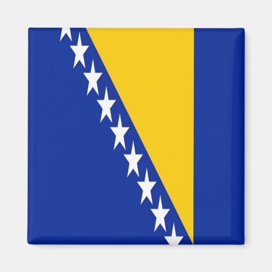 Aimant zBA001 DRAPEAU BOSNIEN, Bosnie-Herzégovine, réfrig (Devant)