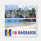 Aimant zBB005 BARBADOS I Love, Mosaic, Bridgetown, Frigo (Devant)