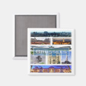 Aimant zBE006 BRUXELLES Belgique - Frigo (Recto/Verso)