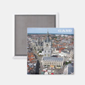 Aimant zBE011 GHENT Belgique, réfrigérateur (Recto/Verso)