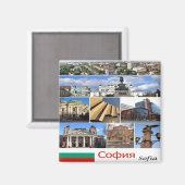Aimant zBG009 SOFIA Bulgarie collage, Fridge (Recto/Verso)