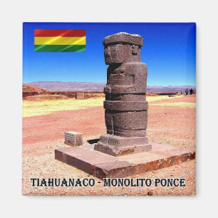 Aimant zBO015 TIAHUANACO, Ponce Monolith, Boliva, Fridge