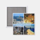 Aimant zBR003 RIO DE JANEIRO, Mosaïque, Brésil, Frigo (Recto/Verso)