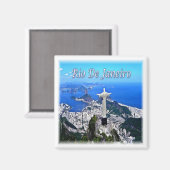 Aimant zBR005 RIO DE JANEIRO, Christ Rédempteur, Réfrigér (Recto/Verso)