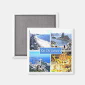 Aimant zBR006 RIO DE JANEIRO, Mosaïque, Brésil, Frigo (Recto/Verso)