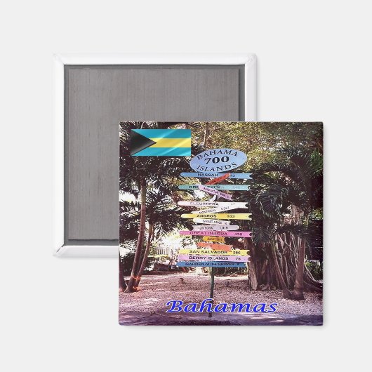 Aimant zBS011 BAAMAS, panneau de direction, Amérique, réf (Recto/Verso)
