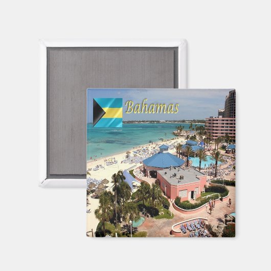 Aimant zBS013 BAHAMAS Resort Vue aérienne, Amérique, réfr (Recto/Verso)