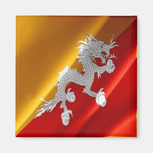 Aimant zBT002 Bhoutanais agitant FLAG Bhutan, Fridge (Devant)